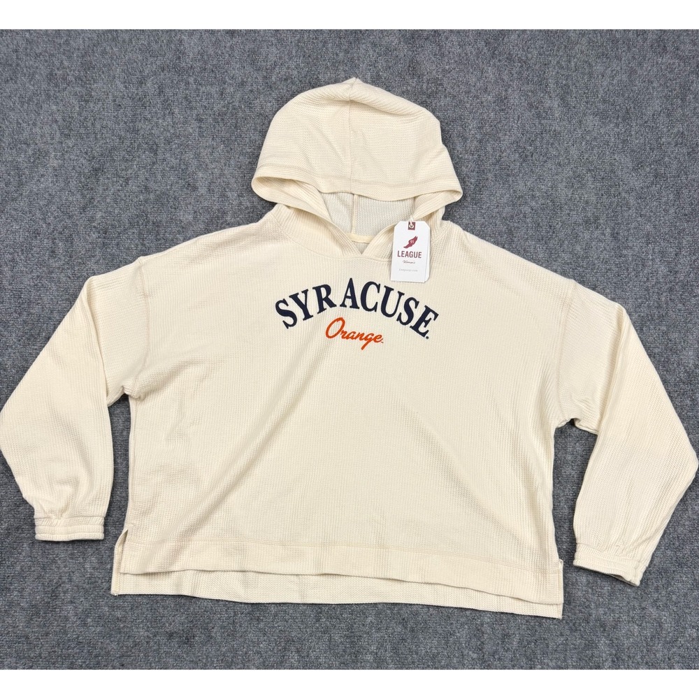 League Syracuse Orange Waffle Knit Hoodie Womens Medium Cream NWT